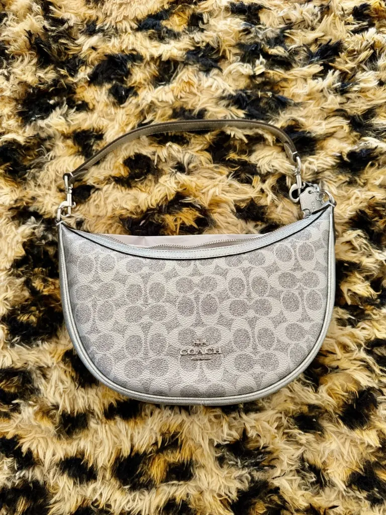 Coach Aria Silver Shoulder Bag