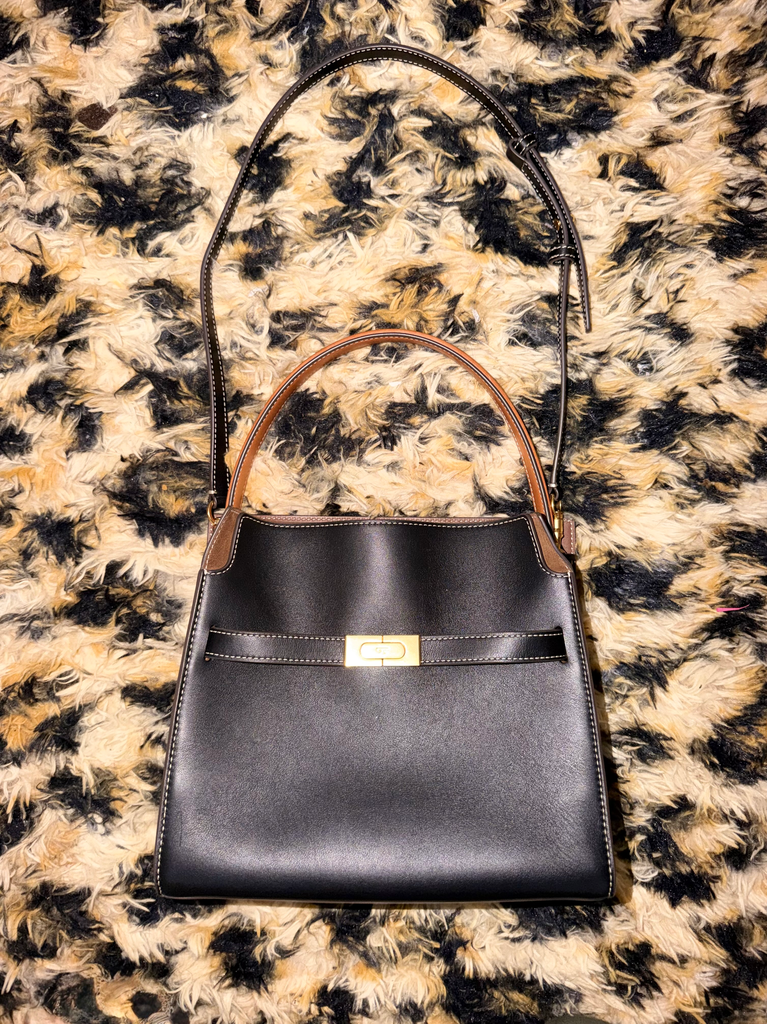 Tory Burch Small Lee Radziwill In Black and Brown