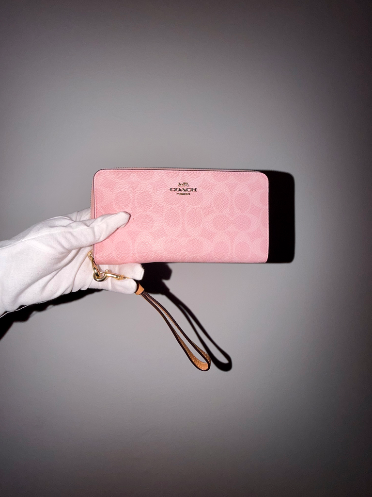 Powder Pink Long Zip Wallet